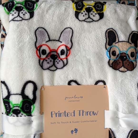 Jenna Loves Other - Jenna Loves Boston Terrier Frenchie 50 x 70 Throw